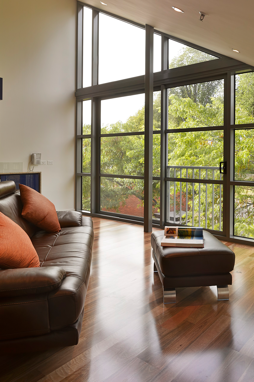 an outlook out of the window at a boutique apartment hotel in Salamanca Hobart